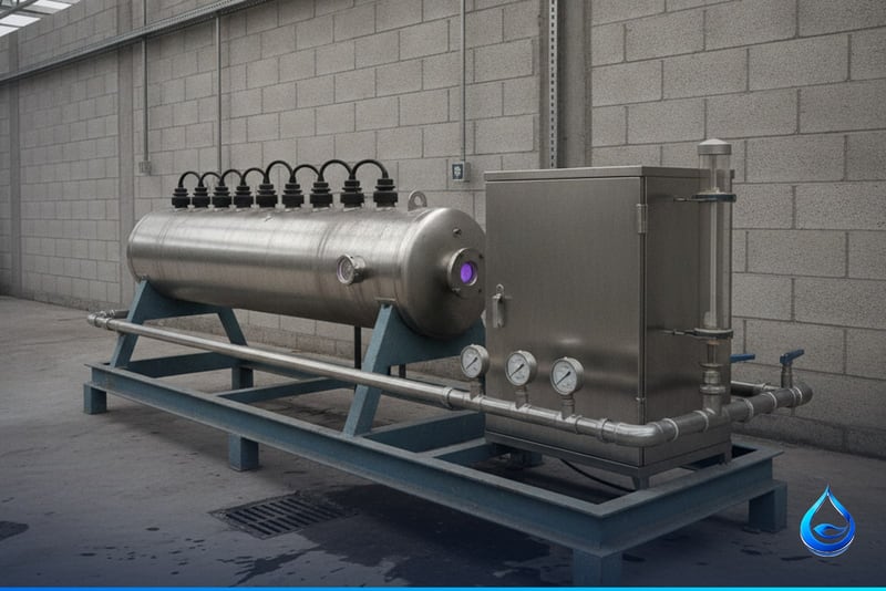 Reactor de luz ultravioleta y generador de ozono para desinfección de agua