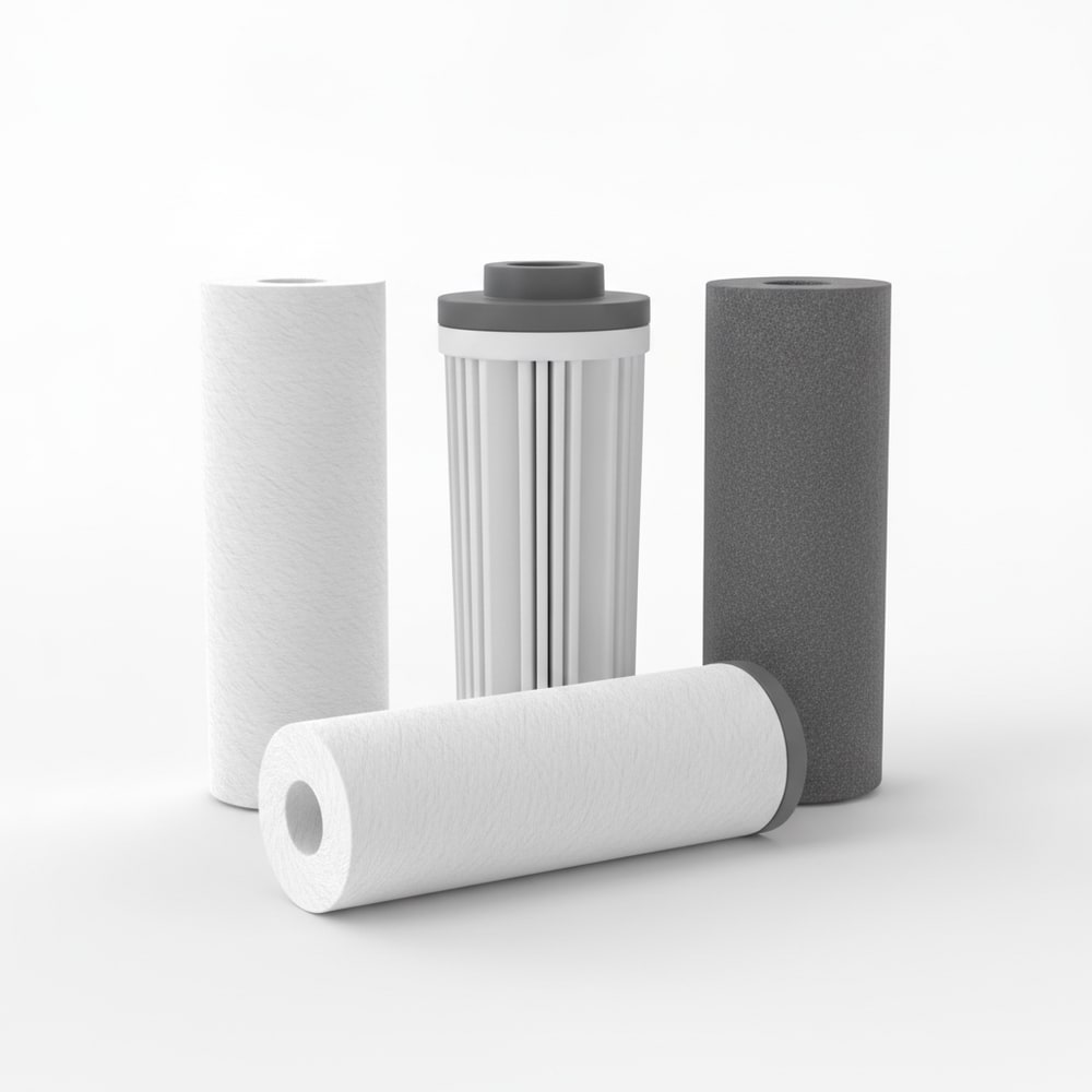 Cartuchos filtrantes de polipropileno, plisado y carbón para tratamiento de agua